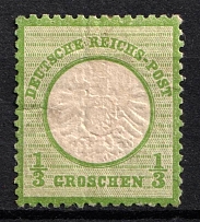 1872 1/3gr German Empire, Large Breast Plate, Germany (Mi. 17 a, CV $60)