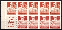 1934 Third Reich, Germany, Se-tenant, Zusammendrucke, Block (Mi. H-Bl. 102 C, CV $230, MNH)