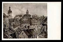 1938 'Asch - Market Square', Propaganda Postcard, Third Reich Nazi Germany