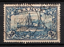 1900-01 1m Samoa, German Colonies, Kaiser’s Yacht, Germany (Mi. 17, Used, CV $140)