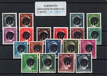 1945 AUERBACH Local Issue 1pf - 80pf, Germany, Overprint on Hitler's head (MNH)