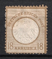 1872 18kr German Empire, Small Breast Plate, Germany (Mi. 11, CV $850)