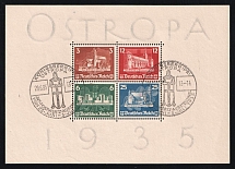 1935 Third Reich, Germany, Souvenir Sheet 'OSTROPA' (Mi. Bl. 3, Konigsberg Commemorative Postmark, CV $1,430)