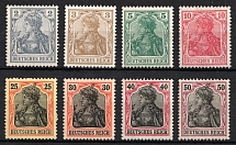 1902 German Empire, Germany (Mi. 68 - 71, 73 - 76, CV $420)