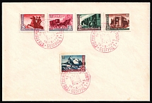 1943 (15 Oct) Serbia, German Occupation, Germany, Cover from Belgrade franked with full set of Mi. 94 - 98 (CV $520)