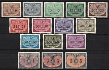 1940 General Government, Germany, Official Stamps (Mi. 1 - 15, Full Set, CV $30)