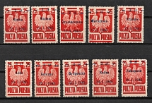 1945 Poland (Fi. 348 a - 357, Full Set, CV $70)