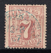 1865 7s Hamburg, German States, Germany (Mi. 19, Used, CV $30)