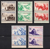 1942 French Legion, Germany, Pairs (Mi. VI - X, Full Set, Margins, CV $80, MNH)