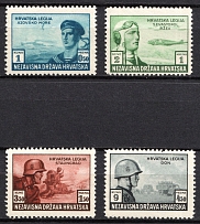 1943 Croatian Legion, Germany (Mi. 111 A - 114 A, Full Set, MNH)