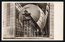 1923-1945 'LZ 129 Under Construction', Propaganda Postcard, Third Reich Nazi Germany