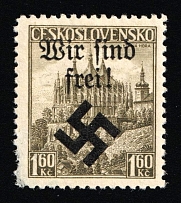 1939 1.60kc Moravia-Ostrava, Bohemia and Moravia, Germany Local Issue (Mi. 12, CV $40)