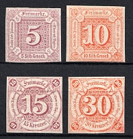 1859 Thurn and Taxis, German States, Germany (Mi. 18 - 19, 24 - 25, CV $30)