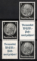 1939 Third Reich, Germany, Se-tenants, Zusammendrucke (Mi. S 169 - S 170, CV $50, MNH)