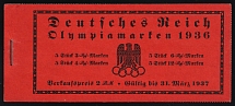 1936 Complete Booklet with stamps of Third Reich, Germany, Excellent Condition (Mi. MH 42.1, CV $260)