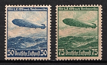 1936 Third Reich, Germany, Airmail (Mi. 606 X - 607 X, Full Set, CV $70, MNH)