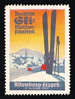 1937 'German Sti Championships Altenberg-Erzgeb', Propaganda Label Stamp, Third Reich Nazi Germany