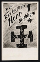 1938 'In Three Days the Lord Struck Them', Propaganda Postcard, Third Reich Nazi Germany