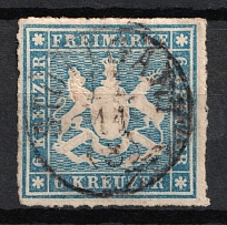 1865 6kr Wurttemberg, German States, Germany (Mi. 32, Used, CV $90)