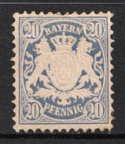 1876 20pf Bavaria, German States, Germany (Mi. 40 a, CV $700)