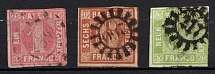 1850 Bavaria, German States, Germany (Mi. 3, 4 II, 5, Canceled, CV $80)