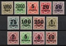 1923 Wurttemberg, German States, Germany (Mi. 171 - 183, Full Set, CV $60)