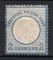 1872 2gr German Empire, Small Breast Plate, Germany (Mi. 5, CV $1,170)