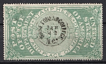 1872 Post Office Seal, United States, USA (Scott OXF1, Green, Used)