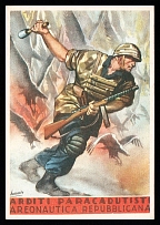 1933-1945 'Arditi Paratroopers of Republican Air Force', Propaganda Postcard, Third Reich Nazi Germany