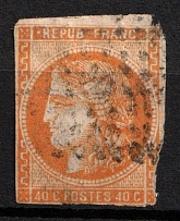 1871 40C France (Mi. 43 A, Used, CV $180)