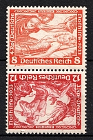 1933 Third Reich, Germany, Wagner, Se-tenant, Tete-beche, Zusammendrucke (Mi. SK 20, CV $90)