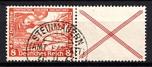 1933 8pf Third Reich, Germany, Wagner, Se-tenant, Zusammendrucke, Pair (Mi. W 53, Used, CV $260)