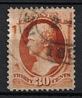 1888 30c Hamilton, United States, USA (Scott 217, Orange Brown, Used, CV $90)