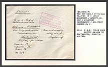 1916 P.O.W. Cover from Rostov-On-Don to Kartaschev, Bohemia, Austria. Censorship: red rectangle (49 x 23 mm) reading in 4 lines