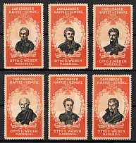 Germany, Radebeul, Advertising Stamps for Coffee Surrogate Factory 'Otto E. Weber' with Overprints of  Famous Military Leaders, Non-Postal