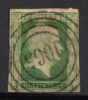 1856 4pf Prussia, German States, Germany (Mi. 5, Canceled, CV $120)