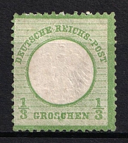 1872 1/3gr German Empire, Small Breast Plate, Germany (Mi. 2 a, CV $850)