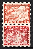 1933 Third Reich, Germany, Wagner, Tete-beche, Se-tenant, Zusammendrucke (Mi. SK 20, CV $90)