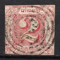 1861 2sgr Thurn and Taxis, German States, Germany (Mi. 16, Canceled, CV $70)