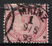 1875-1900 2m German Empire, Germany (Mi. 37 a, Canceled, CV $170)