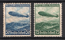 1936 Third Reich, Germany, Airmail (Mi. 606 x - 607 x, Full Set, CV $60)