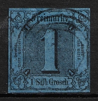 1852 1sgr Thurn and Taxis, German States, Germany (Mi. 4, Canceled, CV $120)