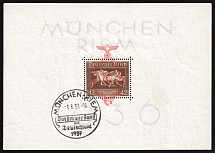 1937 Third Reich, Germany, Souvenir Sheet (Mi. Bl. 10, Special Cancellation, CV $170)