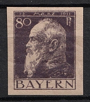 1911 80pf Bavaria, German States, Germany (Mi. 85 I U, Signed, CV $180)