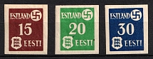 1941 Estonia, German Occupation, Germany (Mi. 1 y U - 3 y U, Full Set, Imperforate, Signed, CV $590, MNH)