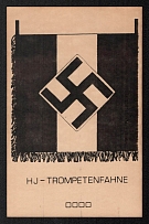 1923-1945 'Hj-Trumpet Flag', Propaganda Postcard, Third Reich Nazi Germany