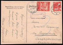 1948 (16 Apr) Regensburg, Ukraine, DP Camp, Displaced Persons Camp, Postcard from Regensburg to Regensburg (Wilhelm 8 A, Mi. 945)