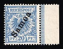 1900 20pf Samoa, German Colonies, Germany (Mi. 4, Margin, CV $90, MNH)