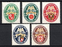 1929 Weimar Republic, Germany (Mi. 430 - 434, Full Set, CV $100)