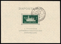 1937 Danzig Gdansk, Germany, Souvenir Sheet (Mi. Bl. 1 a, Used, CV $70)